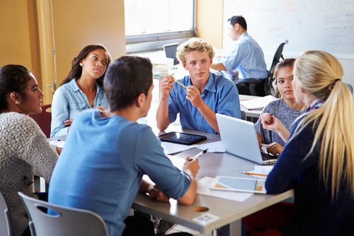 High School Students Using Laptops